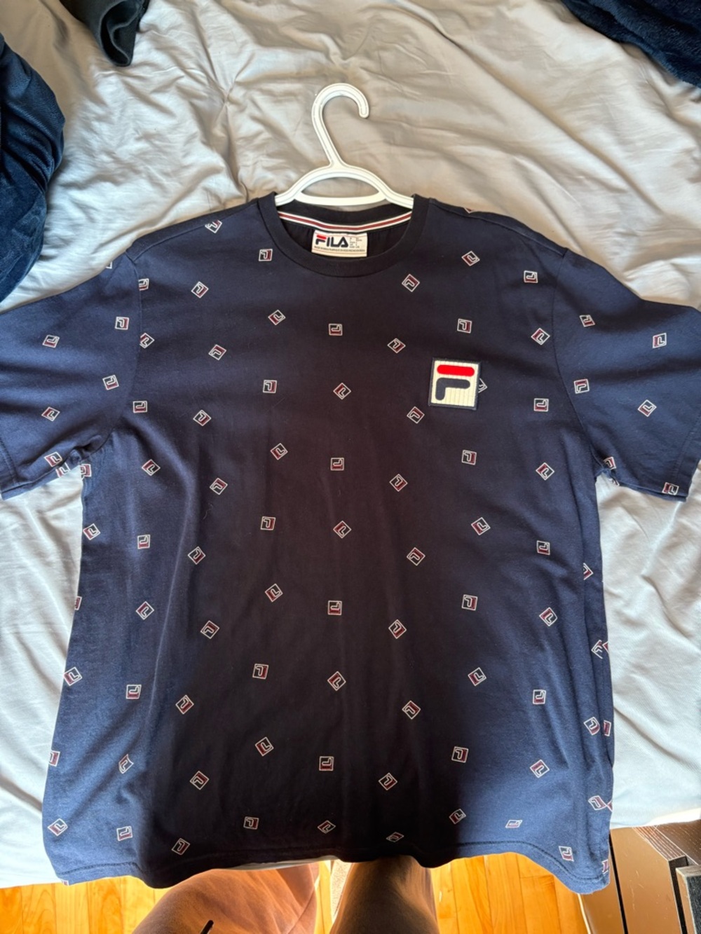 Fila Navy Short Sleeve Tee with Red & White Logo Patch